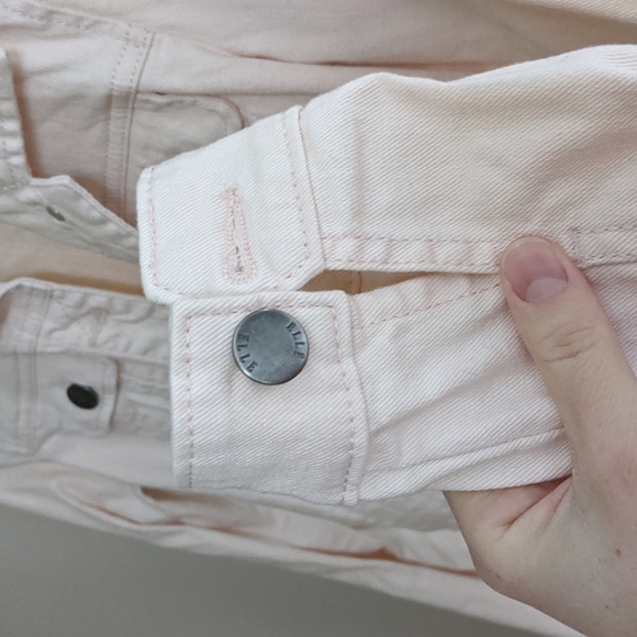 ELLE Women's XS Light Pink Button-up Jean Jacket - Picture 5 of 11